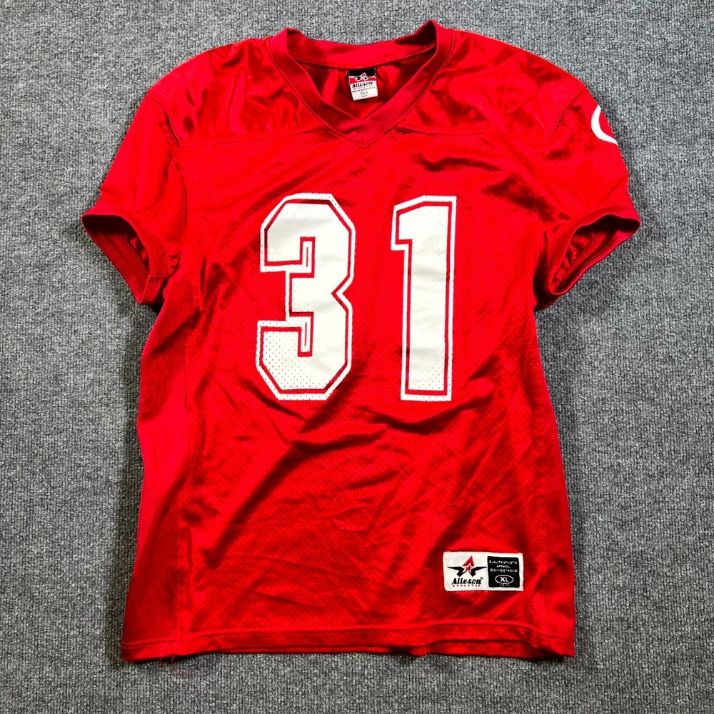 VTG YAFL Alleson Athletic #31 Football Jersey Youth XL Red Graphic Activewear